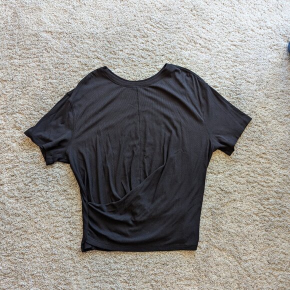 Lululemon Ribbed Modal-Silk Blend Reversible T-Shirt Black 12 - Picture 3 of 7